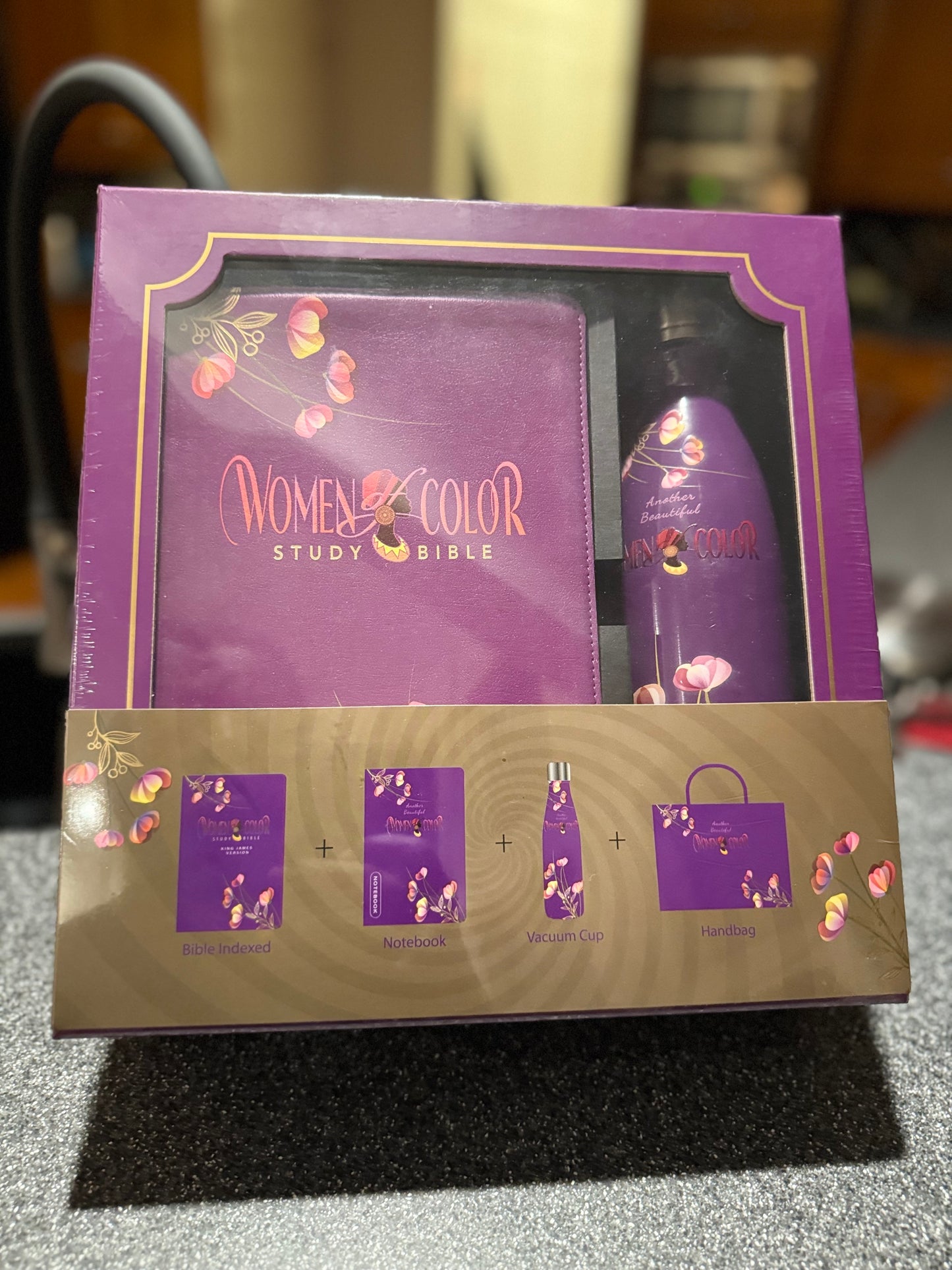 Women of Color Premium Gift  Pack Purple - 4 items packaged for giving